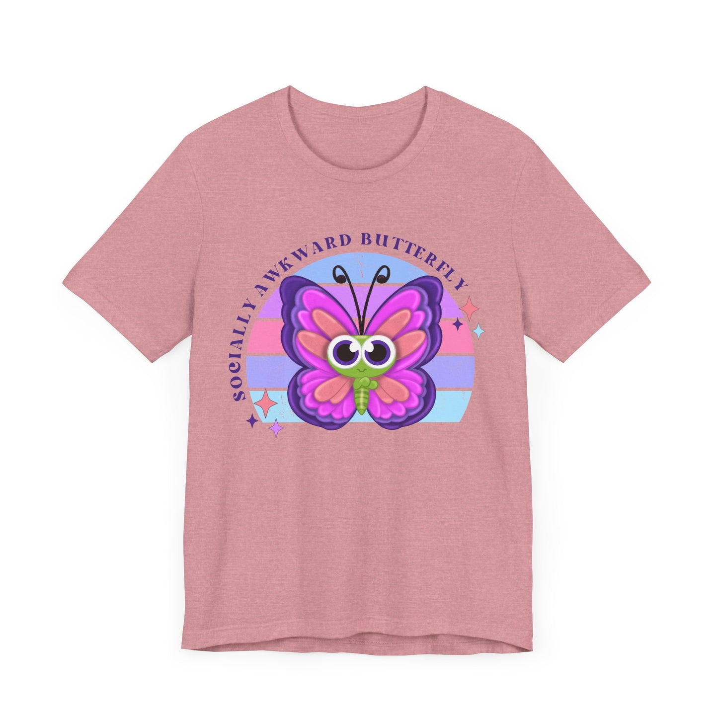 Socially Awkward Butterfly Unisex Tee, Introvert Meme Shirt, Funny Graphic Tee, Sarcastic T-Shirt, Humorous Top, Hilarious Quote Tee