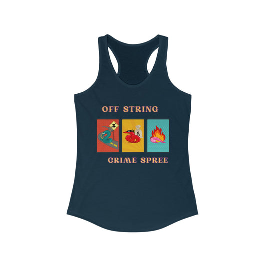 Worm off the String, Crime Spree Women's Ideal Racerback Tank