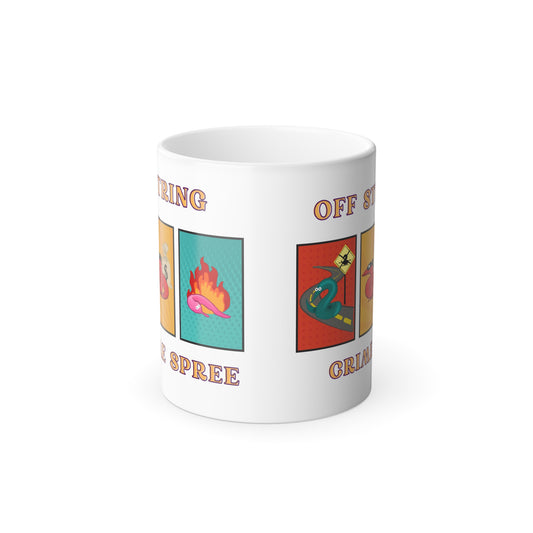 Worm Off String Crime Spree, Color Morphing Mug, coffee cup, 11oz