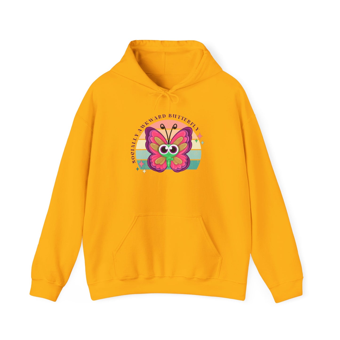 Socially Awkward Butterfly Hoodie, Introvert Gift, Funny Sweatshirt, Shy Personality, Humor Jumper, Anti Social Shirt