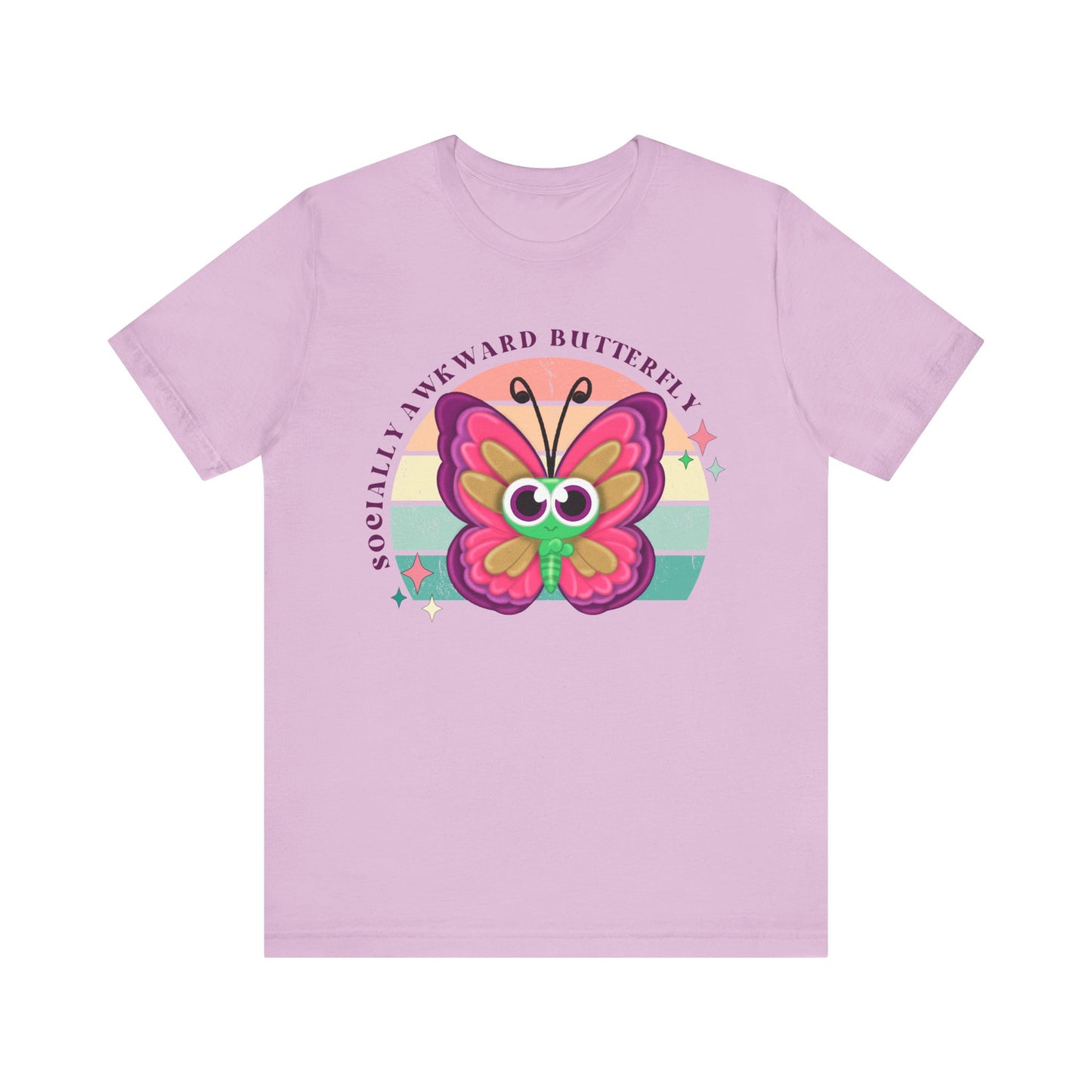 Socially Awkward Butterfly Unisex Tee, Introvert Meme Shirt, Funny Graphic Tee, Sarcastic T-Shirt, Humorous Top, Hilarious Quote Tee