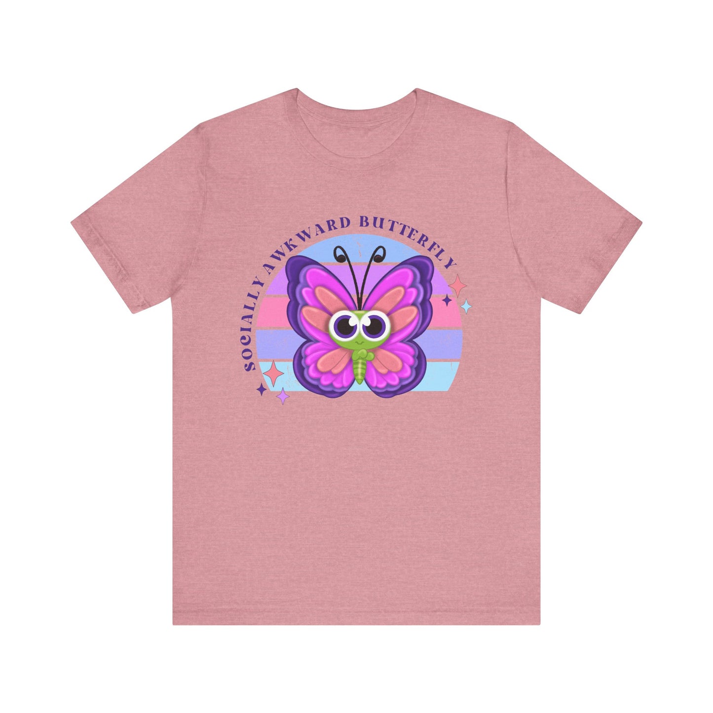 Socially Awkward Butterfly Unisex Tee, Introvert Meme Shirt, Funny Graphic Tee, Sarcastic T-Shirt, Humorous Top, Hilarious Quote Tee